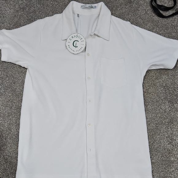 Criquet Men's White Casual Button Down Shirt - Picture 8 of 13